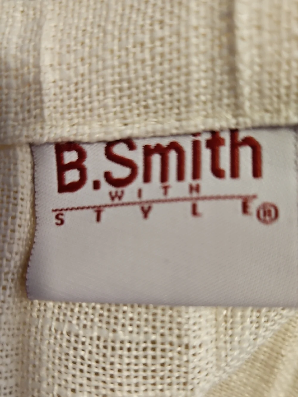 B.SMITH  WITH STYLE  2 Pieces Ivory Linen Look Textured Curtain Each Panel 50X84